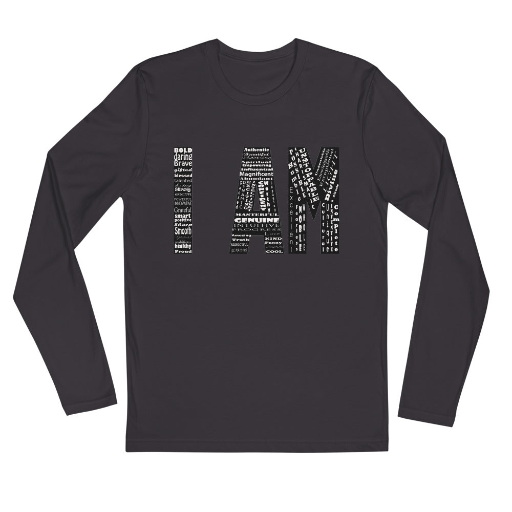 'I AM' Unisex Long Sleeve Fitted Crew soft feel