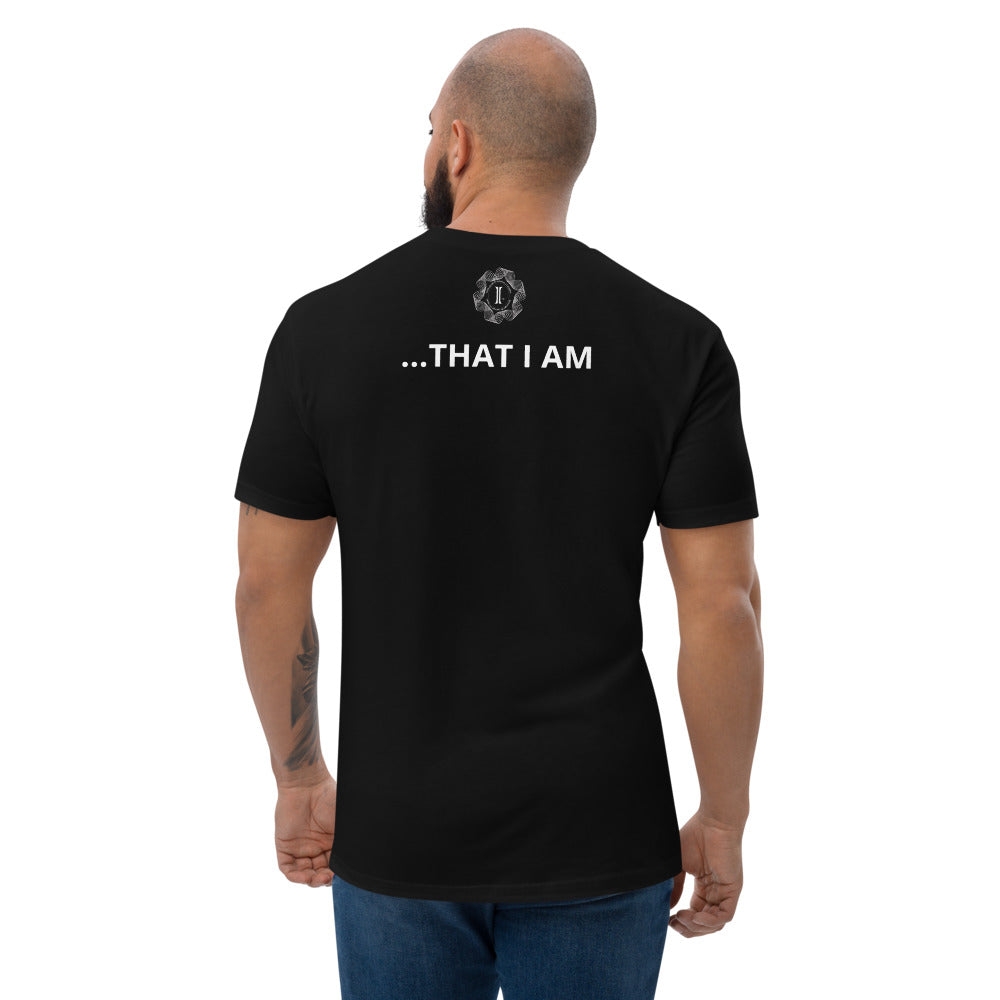 Men's 'I AM' black short sleeve tee. soft feel