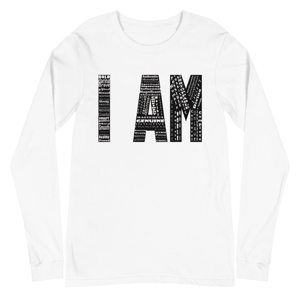 White 'I AM' Long Sleeve Tee