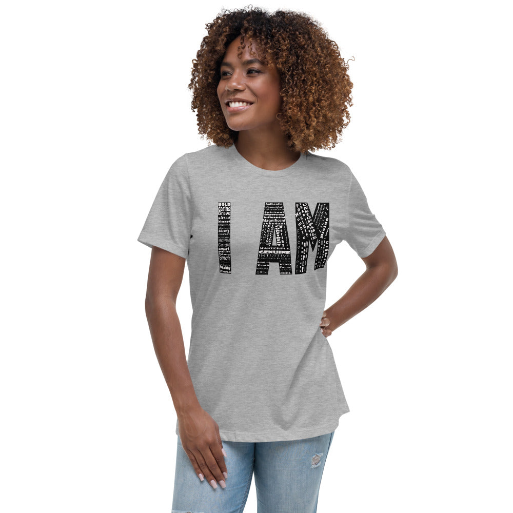 Women's Relaxed Athletic Grey 'I AM' T-Shirt