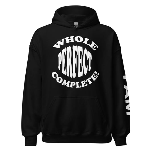 'Whole, Perfect, Complete' Black unisex hoodie