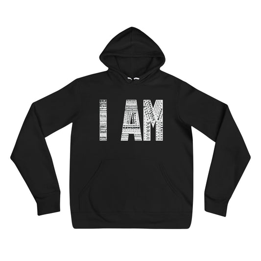Black 'I AM' Unisex hoodie regular fit