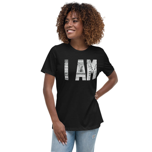 Women's Relaxed Black 'I AM' tee